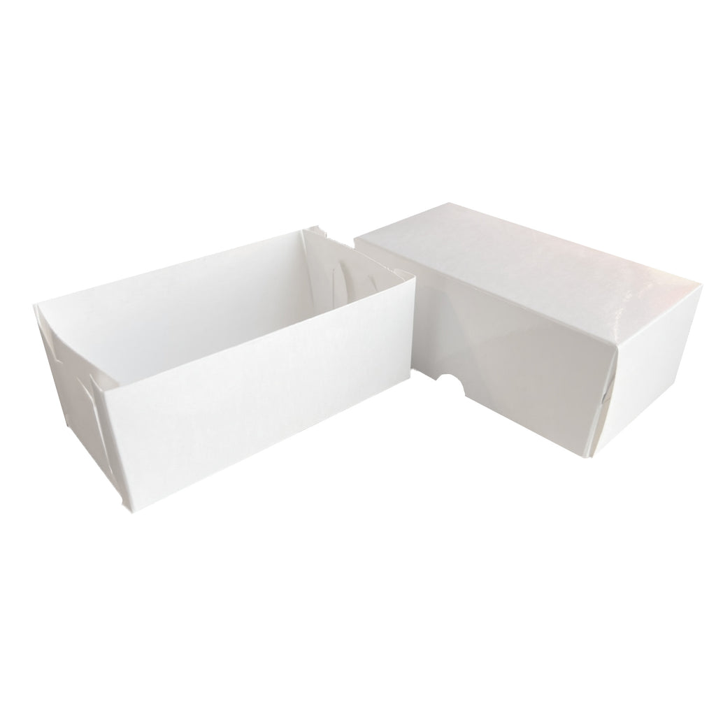 Caja Carley 16.5 x 8.9 x 6.3 cm (50 unidades) | Empaque Repostero Blanco | 16.5 x 8.9 x 6.3 cm