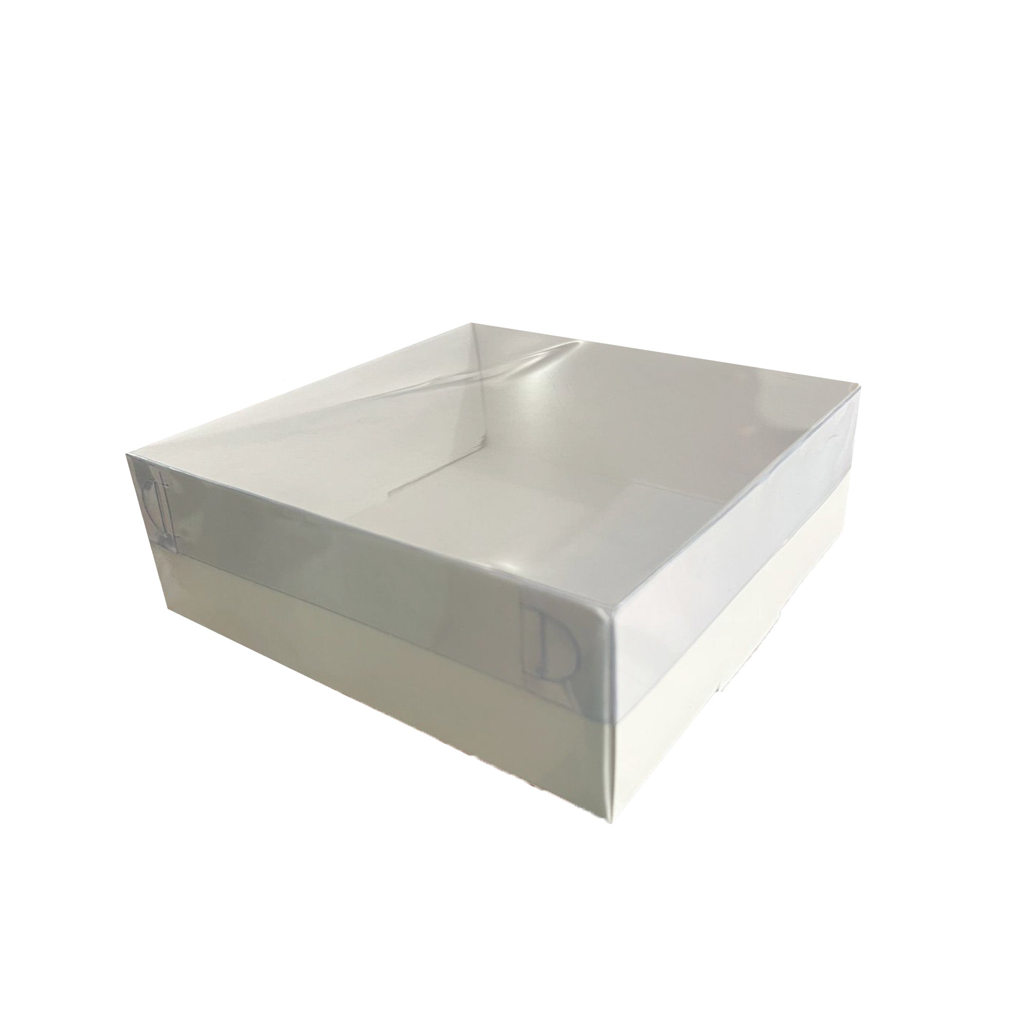 Caja Cuadrada Base Cartoncillo / Tapa PVC (25 unidades) | Ideal para Postres y Detalles