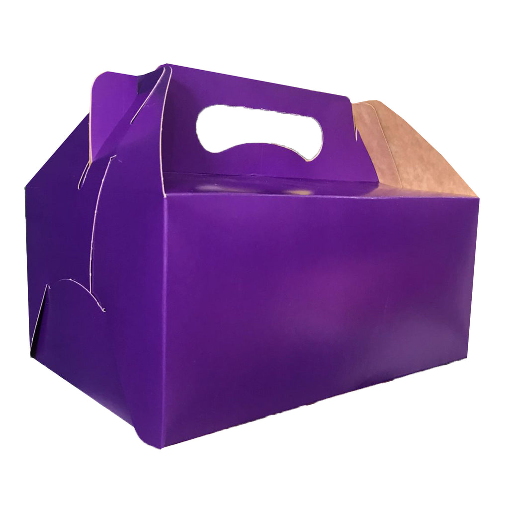 Lonchera Jumbo de Cartón 22.8x15.5x10.1 cm (25 Unidades) | Caja para Lunch y Repostería